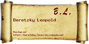 Beretzky Leopold névjegykártya